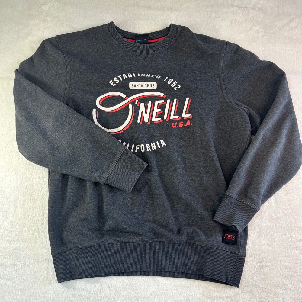 O'Neill Surf Skate Graphic Crewneck Sweatshirt Large California Gorpcore Heather